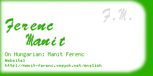 ferenc manit business card